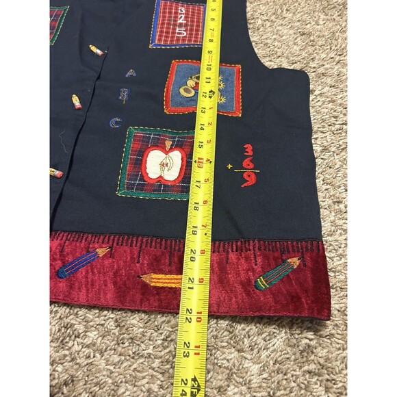 Vintage 80s Tantrums Teacher Themed Vest Patches Backpack Apple Books X Large - Picture 9 of 9